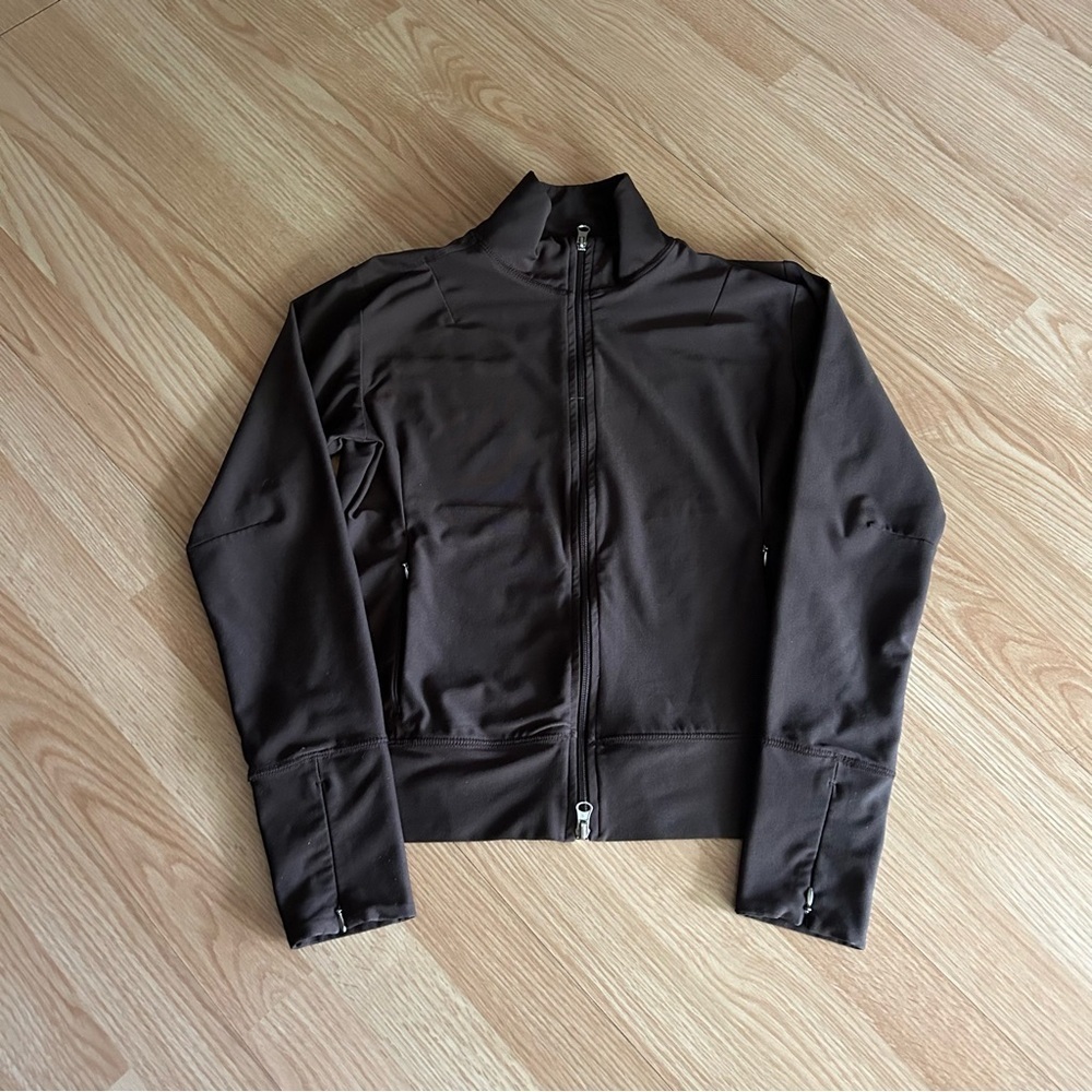 Lucy Brown Finger Hole Yoga Athletic Jacket Women’s Small